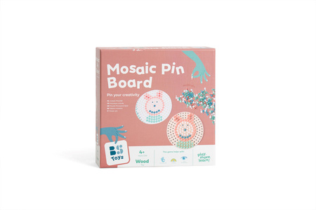 BS Toys, Układanka mozaika z drewnianymi pinezkami grzybkami
