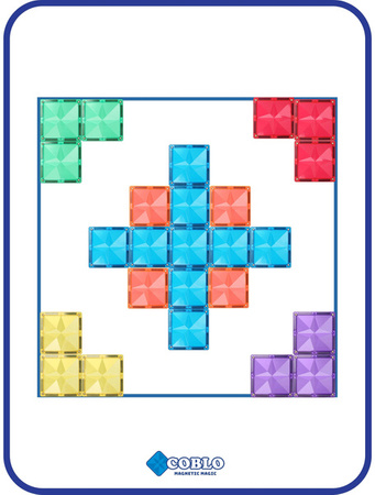 COBLO, magnetyczne klocki konstrukcyjne Basic 100 elem. + 74 edu zadania