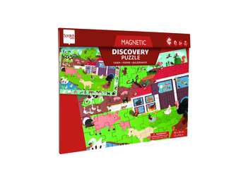 Scratch, 2 w 1 Puzzle magnetyczne i gra obserwacyjna - Farma 48 el.