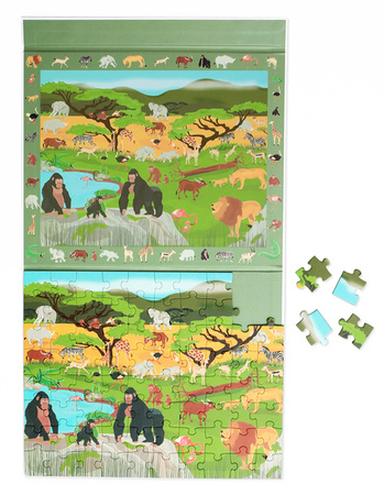Scratch, 2 w 1 Puzzle magnetyczne i gra obserwacyjna - Sawanna 80 el.
