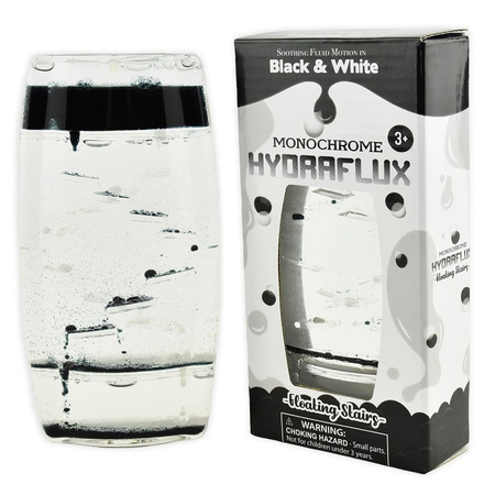 Płynny timer sensoryczny - biało czarna klepsydra żelowa XL