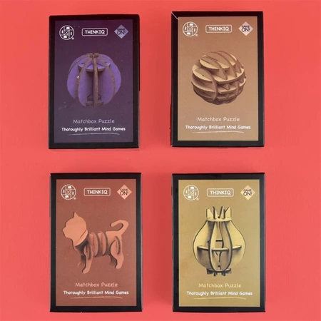 Drewniane mini puzzle 3D i 2D - mix wzorów