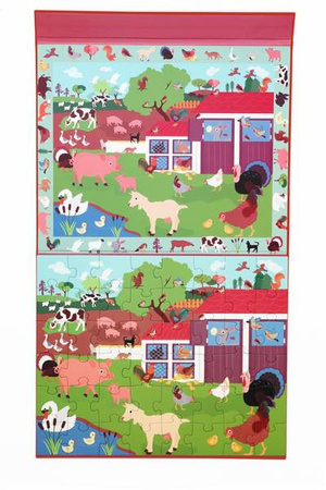 Scratch, 2 w 1 Puzzle magnetyczne i gra obserwacyjna - Farma 48 el.