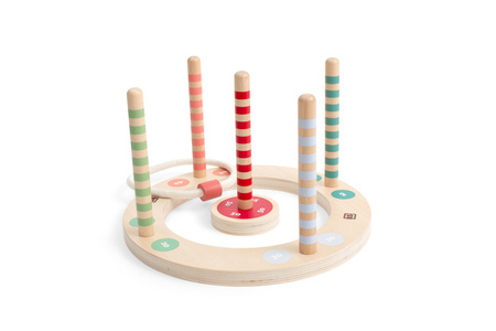 Gra drewniana dla dzieci - BS Toys Rzut Obręczą Na Koło