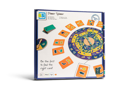 BS Toys, drewniana gra obserwacyjna ze spinerem XL (30 cm)Kolacja