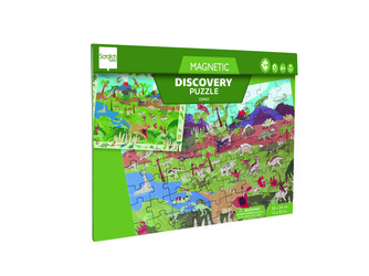Scratch, 2 w 1 Puzzle magnetyczne i gra obserwacyjna - Diznozaury 80 el.